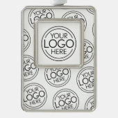 ロゴビジネスのミニマル企業のリストのモダン追加 シルバープレートフレームオーナメント (正面)