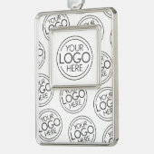 ロゴビジネスのミニマル企業のリストのモダン追加 シルバープレートフレームオーナメント (左)