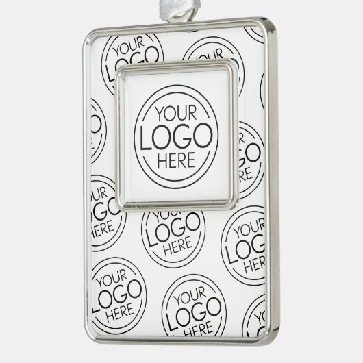 ロゴビジネスのミニマル企業のリストのモダン追加 シルバープレートフレームオーナメント (左)