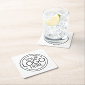 ロゴビジネスのミニマル企業のリストのモダン追加 スクエアペーパーコースター (インサイチュ)