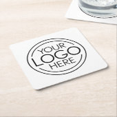 ロゴビジネスのミニマル企業のリストのモダン追加 スクエアペーパーコースター (アングル)