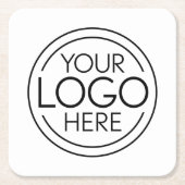 ロゴビジネスのミニマル企業のリストのモダン追加 スクエアペーパーコースター (正面)