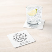 ロゴビジネスのミニマル企業のリストのモダン追加 スクエアペーパーコースター (インサイチュ)