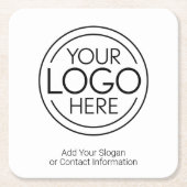 ロゴビジネスのミニマル企業のリストのモダン追加 スクエアペーパーコースター (正面)