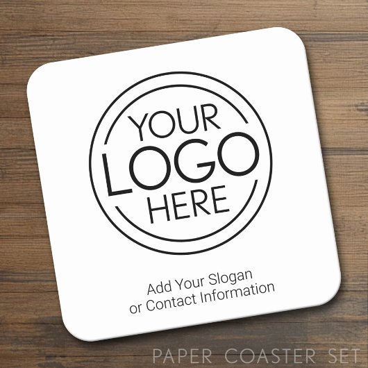 ロゴビジネスのミニマル企業のリストのモダン追加 スクエアペーパーコースター