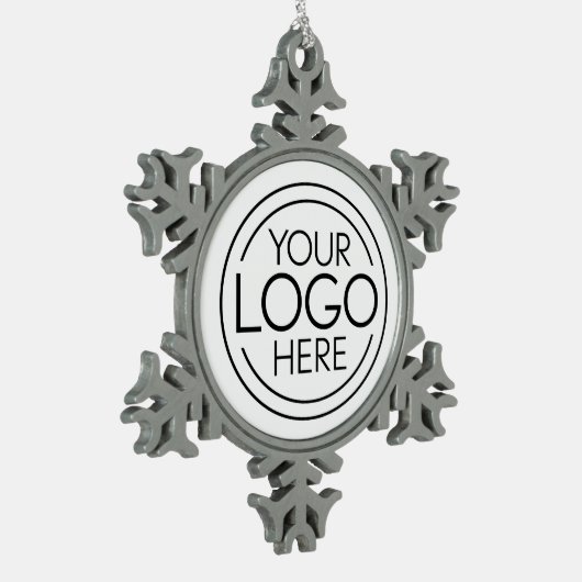 ロゴビジネスのミニマル企業のリストのモダン追加 スノーフレークピューターオーナメント (左)