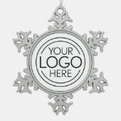 ロゴビジネスのミニマル企業のリストのモダン追加 スノーフレークピューターオーナメント (正面)