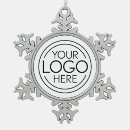 ロゴビジネスのミニマル企業のリストのモダン追加 スノーフレークピューターオーナメント