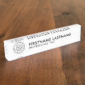 ロゴビジネスのミニマル企業のリストのモダン追加 デスクネームプレート (側面)