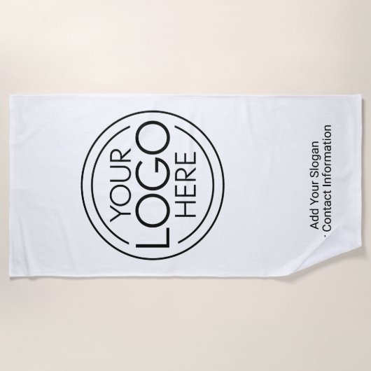 ロゴビジネスのミニマル企業のリストのモダン追加 ビーチタオル (正面)