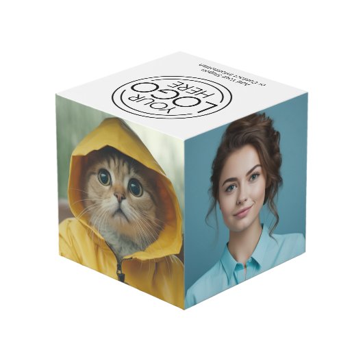 ロゴビジネスのミニマル企業のリストのモダン追加 フォトキューブ (裏面アングル)