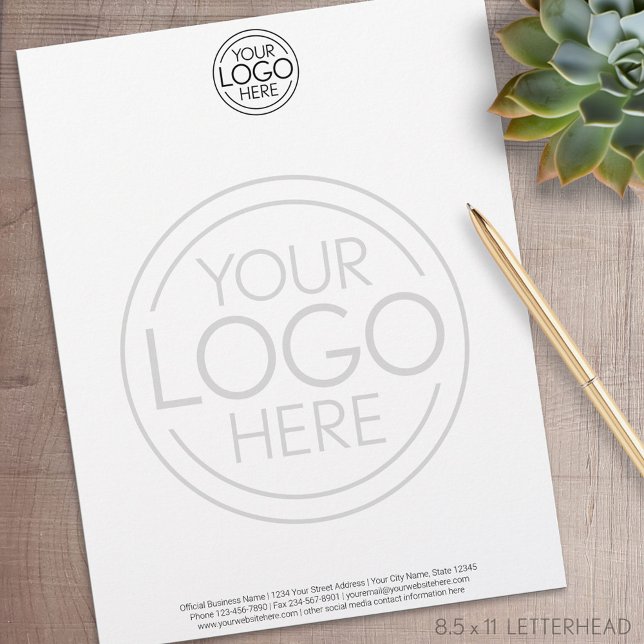 ロゴビジネスのミニマル企業のリストのモダン追加 レターヘッド (Personalized Letterhead )