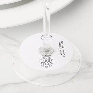 ロゴビジネスのミニマル企業のリストのモダン追加 ワイングラスタグ