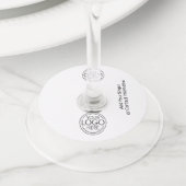 ロゴビジネスのミニマル企業のリストのモダン追加 ワイングラスタグ (クローズアップ)