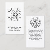 ロゴビジネスのミニマル企業のリストのモダン追加 割引カード (正面/裏面)