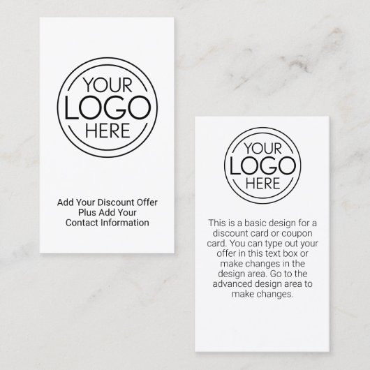 ロゴビジネスのミニマル企業のリストのモダン追加 割引カード (正面/裏面)