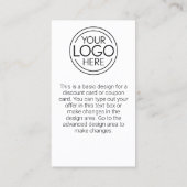 ロゴビジネスのミニマル企業のリストのモダン追加 割引カード (裏面)