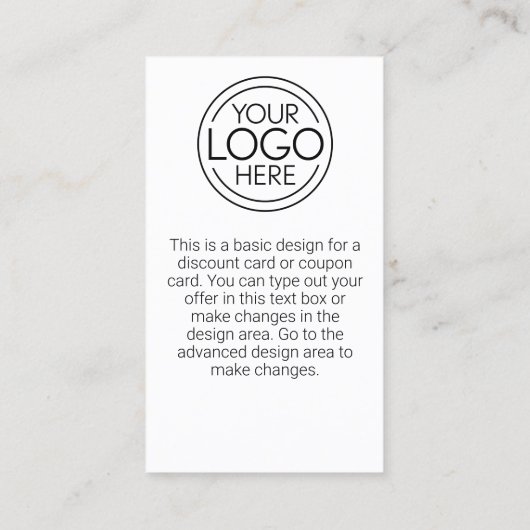 ロゴビジネスのミニマル企業のリストのモダン追加 割引カード (裏面)