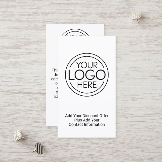 ロゴビジネスのミニマル企業のリストのモダン追加 割引カード (正面/裏面インサイチュ)