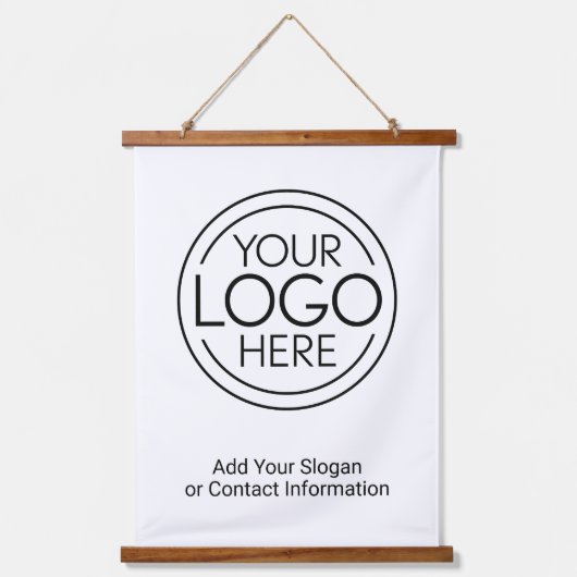 ロゴビジネスのミニマル企業のリストのモダン追加 吊り下げ型タペストリー (正面)