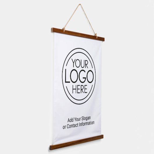 ロゴビジネスのミニマル企業のリストのモダン追加 吊り下げ型タペストリー (傾斜あり)