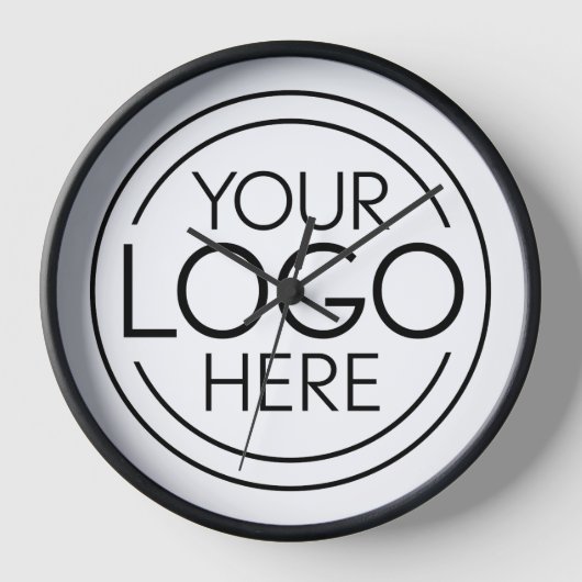 ロゴビジネスのミニマル企業のリストのモダン追加 壁時計 (正面)