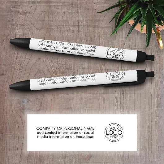ロゴビジネスのミニマル企業のリストのモダン追加 黒ボールペン