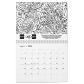 ロゴビジネスギフト – 抽象芸術パターンの着色 カレンダー (3月 2026)