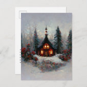 ロゴビジネスクリスマスコテージ2はがき ポストカード (正面/裏面)