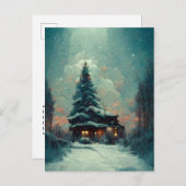 ロゴビジネスクリスマスコテージ3葉書 ポストカード (正面/裏面)