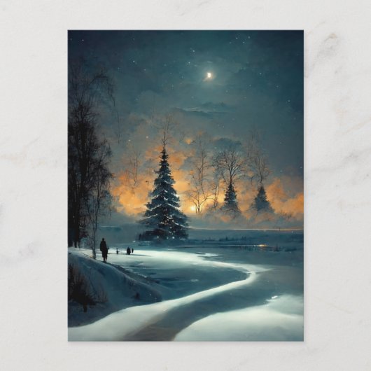 ロゴビジネスクリスマススター葉書2 ポストカード (正面)