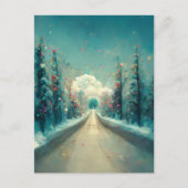 ロゴビジネスクリスマスライトロードポストカード ポストカード (正面)