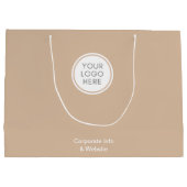 ロゴビジネススタイリッシュベージュ企業の ラージペーパーバッグ (裏面)