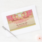 ロゴビジネスステッカー付きグレンジアートアブストラクト 長方形シール (封筒)