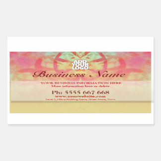 ロゴビジネスステッカー付きグレンジアートアブストラクト 長方形シール