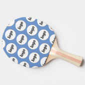 ロゴビジネスパターンのプロモーションスカイブルー 卓球ラケット (横)