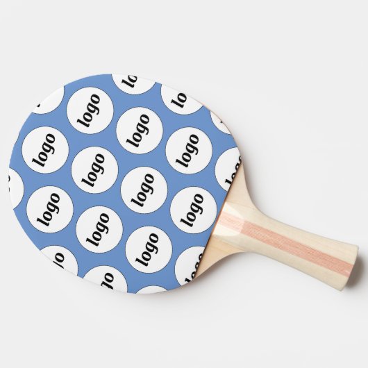 ロゴビジネスパターンのプロモーションスカイブルー 卓球ラケット (横)