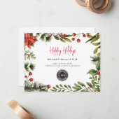 ロゴビジネスパーソナライズされたクリスマスホリデーズカード ノートカード (正面/裏面インサイチュ)