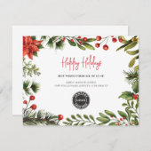 ロゴビジネスパーソナライズされたクリスマスホリデーズカード ノートカード (正面/裏面)