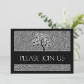 ロゴビジネスパーティの招待状白黒 招待状 (スタンド正面)