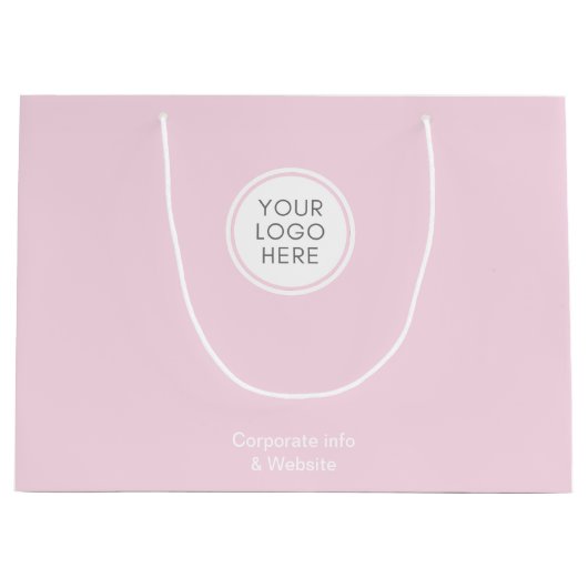 ロゴビジネスピンク赤面企業のバッグ ラージペーパーバッグ (正面)