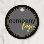 ロゴビジネスブランドブラックイエローリテールつるラベル フェイバータグ (正面)