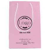 ロゴビジネスプロフェッショナルピンク | QRコード ミディアムペーパーバッグ (正面)