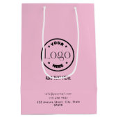 ロゴビジネスプロフェッショナルピンク | QRコード ミディアムペーパーバッグ (裏面)