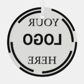 ロゴビジネスモダンミニマルデザイン ガラスオーナメント (裏面)