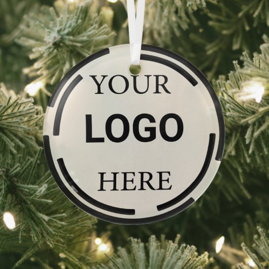 ロゴビジネスモダンミニマルデザイン ガラスオーナメント (インサイチュ)