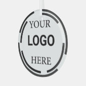 ロゴビジネスモダンミニマルデザイン ガラスオーナメント (正面左)