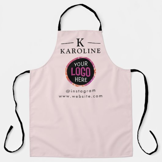 ロゴビジネスモダン会社ミニマルブランド エプロン (正面)