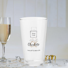 ロゴビジネスモノグラムイニシャルスクリプト タンブラーグラス