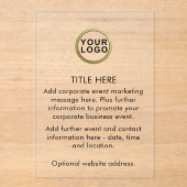 ロゴビジネス企業のイベントマーケティング アクリル招待状 (正面)